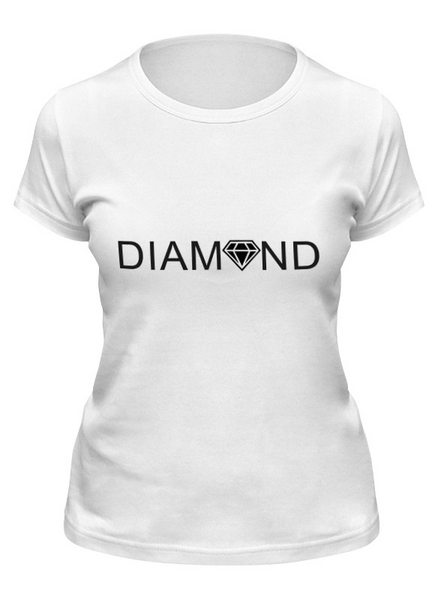 Заказать женскую футболку в Москве. Футболка классическая Diamond от ВЕСЬ НА НЕРВАХ  - готовые дизайны и нанесение принтов.