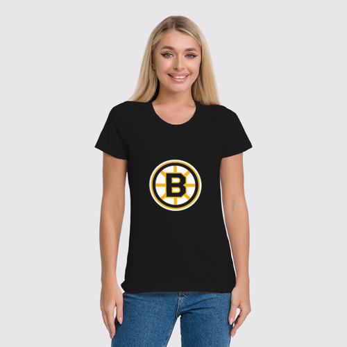 Заказать женскую футболку в Москве. Футболка классическая Boston Bruins / NHL USA от KinoArt - готовые дизайны и нанесение принтов.