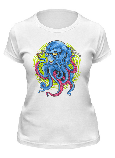 Заказать женскую футболку в Москве. Футболка классическая Octopus от balden - готовые дизайны и нанесение принтов.