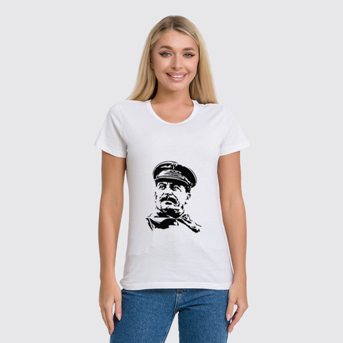 Заказать женскую футболку в Москве. Футболка классическая Сталин от Andrew Zaycev - готовые дизайны и нанесение принтов.