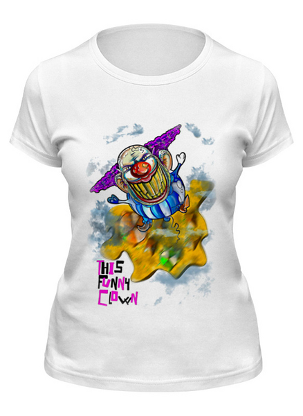 Заказать женскую футболку в Москве. Футболка классическая Смешной клоун от Leichenwagen - готовые дизайны и нанесение принтов.