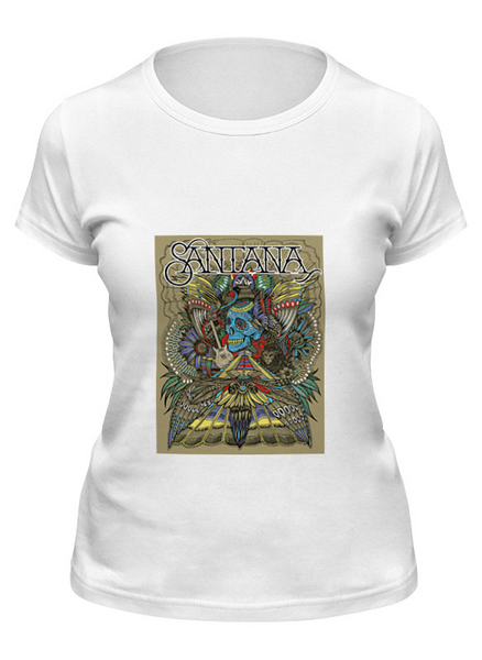 Заказать женскую футболку в Москве. Футболка классическая Santana от Fedor - готовые дизайны и нанесение принтов.