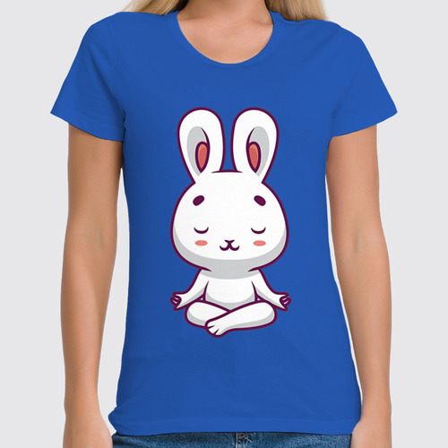 Заказать женскую футболку в Москве. Футболка классическая Rabbit Yoga от skynatural - готовые дизайны и нанесение принтов.