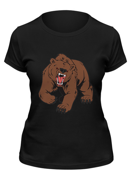 Заказать женскую футболку в Москве. Футболка классическая Bear / Медведь от crash - готовые дизайны и нанесение принтов.