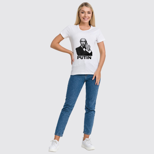 Заказать женскую футболку в Москве. Футболка классическая Путин  от Savara - готовые дизайны и нанесение принтов.