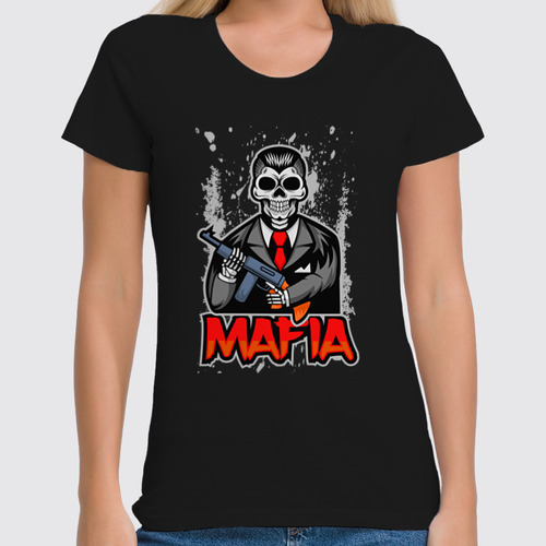 Заказать женскую футболку в Москве. Футболка классическая MAFIA от balden - готовые дизайны и нанесение принтов.