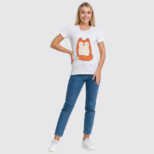 Заказать женскую футболку в Москве. Футболка классическая Лисичка (Fox) от coolmag - готовые дизайны и нанесение принтов.
