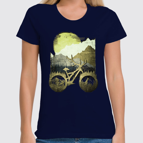 Заказать женскую футболку в Москве. Футболка классическая Enduro Deer Ride от oneredfoxstore@gmail.com - готовые дизайны и нанесение принтов.