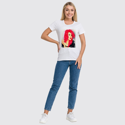 Заказать женскую футболку в Москве. Футболка классическая Портрет от THE_NISE  - готовые дизайны и нанесение принтов.