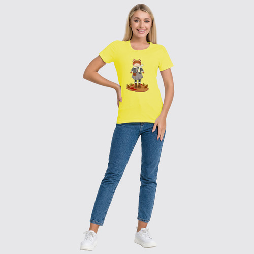 Заказать женскую футболку в Москве. Футболка классическая Лисичка  от T-shirt print  - готовые дизайны и нанесение принтов.