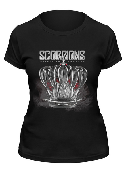 Заказать женскую футболку в Москве. Футболка классическая Scorpions Band от Leichenwagen - готовые дизайны и нанесение принтов.