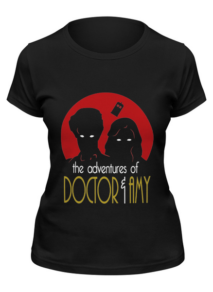 Заказать женскую футболку в Москве. Футболка классическая Doctor & Amy от skynatural - готовые дизайны и нанесение принтов.