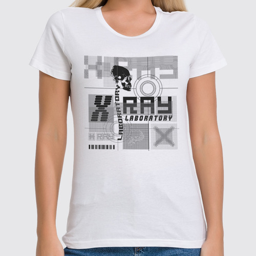 Заказать женскую футболку в Москве. Футболка классическая Laboratory X Ray от balden - готовые дизайны и нанесение принтов.