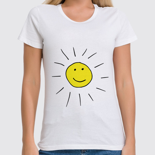 Заказать женскую футболку в Москве. Футболка классическая Солнце от Inna Kirichenko - готовые дизайны и нанесение принтов.