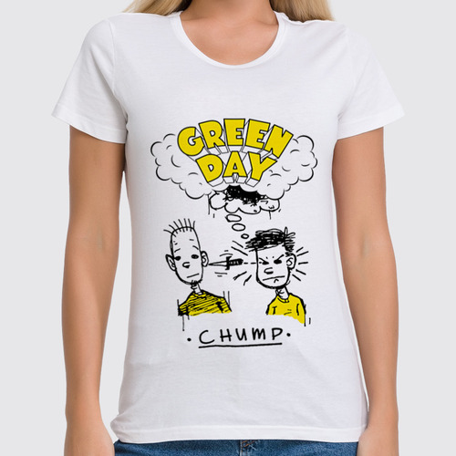 Заказать женскую футболку в Москве. Футболка классическая Green Day от geekbox - готовые дизайны и нанесение принтов.