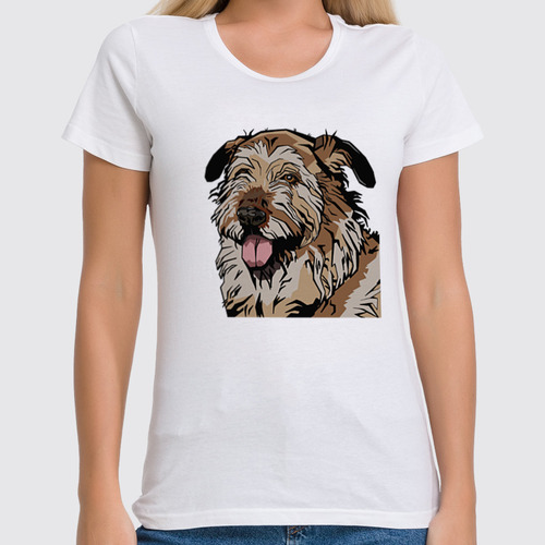 Заказать женскую футболку в Москве. Футболка классическая Собака друг от Olga Tikhonova - готовые дизайны и нанесение принтов.