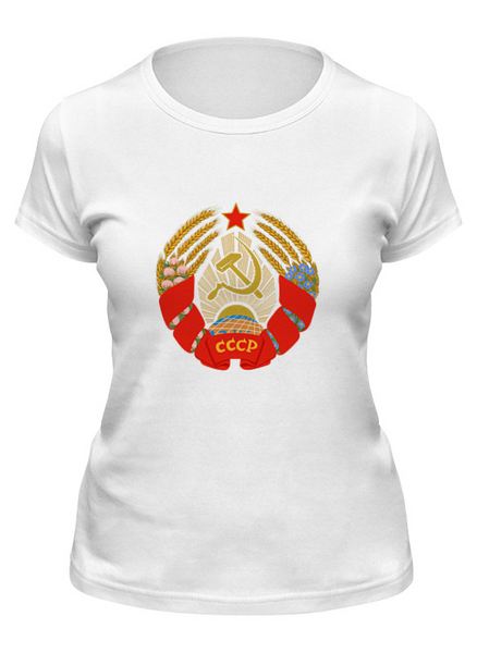 Заказать женскую футболку в Москве. Футболка классическая Советский Союз от THE_NISE  - готовые дизайны и нанесение принтов.