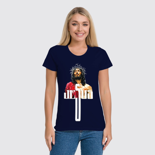 Заказать женскую футболку в Москве. Футболка классическая ✞ JESUS · Jerusalem ✞ от balden - готовые дизайны и нанесение принтов.
