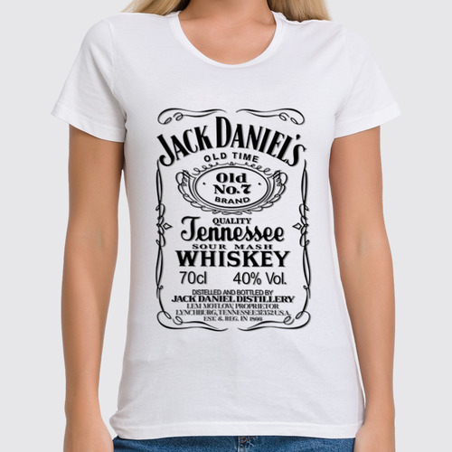 Заказать женскую футболку в Москве. Футболка классическая Jack Daniel’s от balden - готовые дизайны и нанесение принтов.