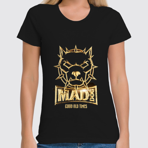 Заказать женскую футболку в Москве. Футболка классическая Mad dog gold от Серега Шнайдер - готовые дизайны и нанесение принтов.