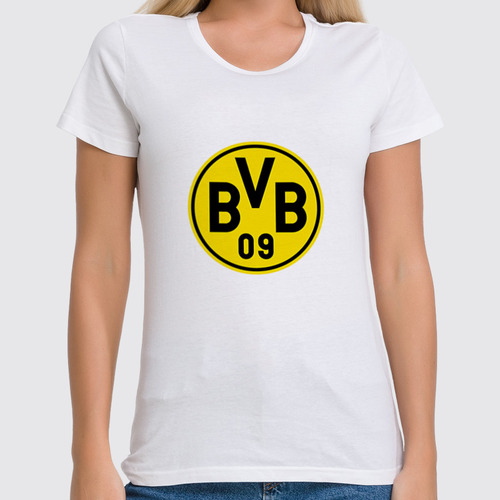 Заказать женскую футболку в Москве. Футболка классическая Borussia от THE_NISE  - готовые дизайны и нанесение принтов.