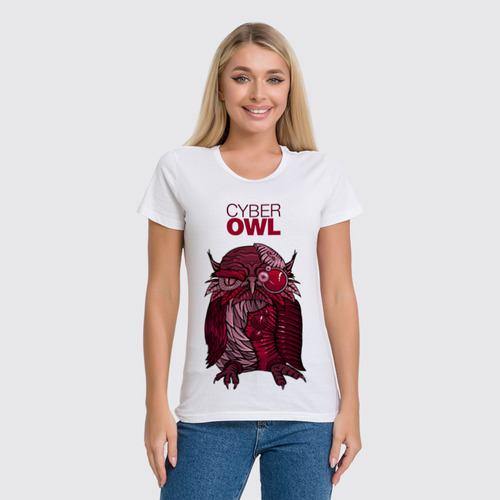 Заказать женскую футболку в Москве. Футболка классическая Cyber Owl от Leichenwagen - готовые дизайны и нанесение принтов.