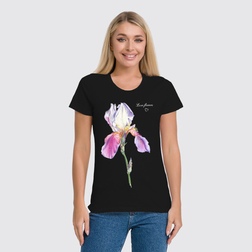 Заказать женскую футболку в Москве. Футболка классическая Love flowers от Ника Линде - готовые дизайны и нанесение принтов.