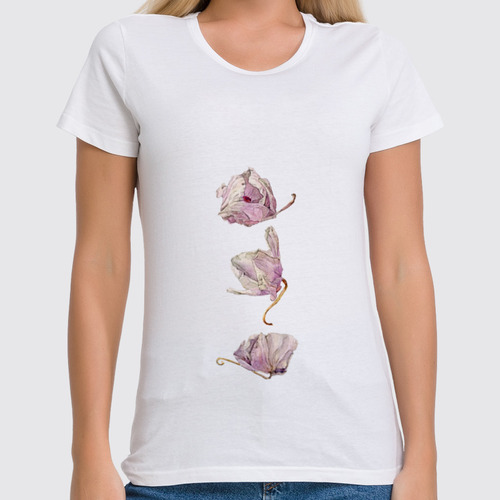 Заказать женскую футболку в Москве. Футболка классическая орхидея высушеная Phalaenopsis от okonit - готовые дизайны и нанесение принтов.
