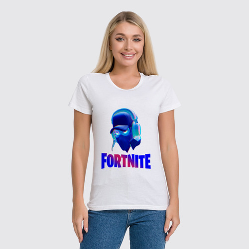 Заказать женскую футболку в Москве. Футболка классическая Fortnite от  PRO_DESIGN - готовые дизайны и нанесение принтов.