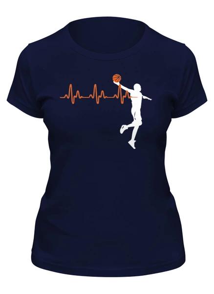 Заказать женскую футболку в Москве. Футболка классическая Пульс баскетбола от skynatural - готовые дизайны и нанесение принтов.