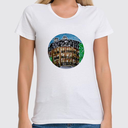 Заказать женскую футболку в Москве. Футболка классическая Париж от mrs-snit@yandex.ru - готовые дизайны и нанесение принтов.