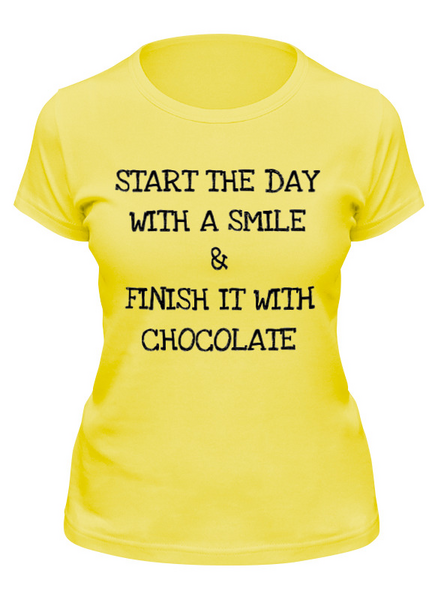 Заказать женскую футболку в Москве. Футболка классическая Smile and Chocolate от Just kidding - готовые дизайны и нанесение принтов.