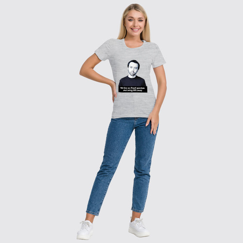 Заказать женскую футболку в Москве. Футболка классическая Rise Against от Just Paul - готовые дизайны и нанесение принтов.