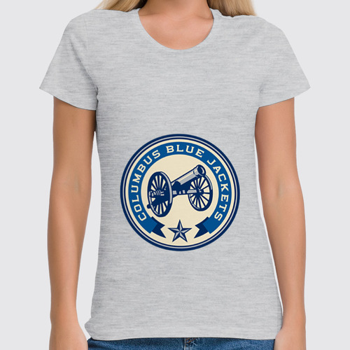 Заказать женскую футболку в Москве. Футболка классическая Columbus Blue Jackets от dobryidesign - готовые дизайны и нанесение принтов.