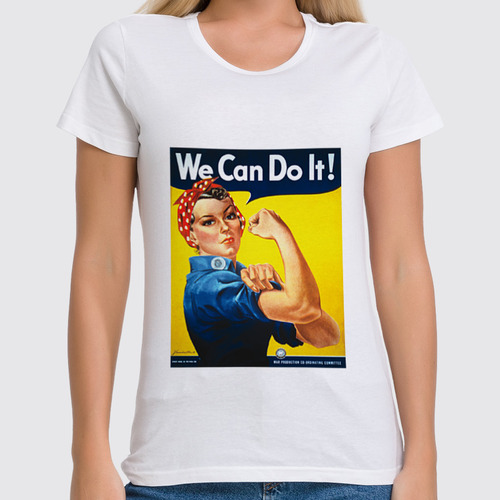Заказать женскую футболку в Москве. Футболка классическая Американский плакат, 1943 г. от posterman - готовые дизайны и нанесение принтов.