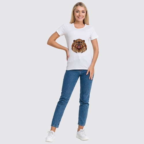 Заказать женскую футболку в Москве. Футболка классическая Медведь от nessing - готовые дизайны и нанесение принтов.
