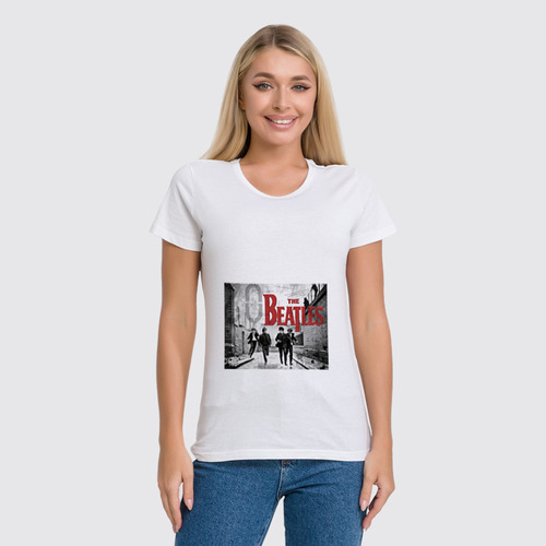 Заказать женскую футболку в Москве. Футболка классическая "The Beatles" от Fedor - готовые дизайны и нанесение принтов.