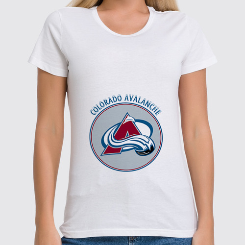 Заказать женскую футболку в Москве. Футболка классическая Colorado Avalanche от kspsshop - готовые дизайны и нанесение принтов.