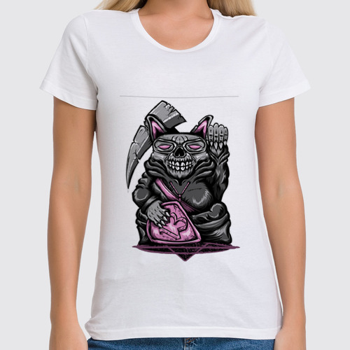 Заказать женскую футболку в Москве. Футболка классическая Rat Skull от Leichenwagen - готовые дизайны и нанесение принтов.