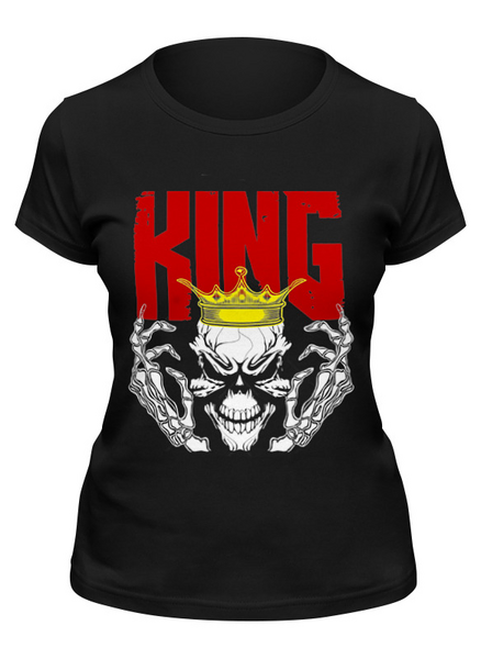 Заказать женскую футболку в Москве. Футболка классическая Skull King  от Leichenwagen - готовые дизайны и нанесение принтов.
