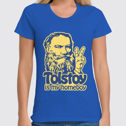 Заказать женскую футболку в Москве. Футболка классическая Толстой мой Кориш! от coolmag - готовые дизайны и нанесение принтов.