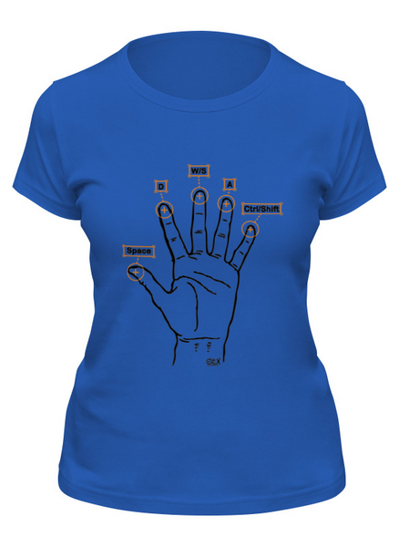 Заказать женскую футболку в Москве. Футболка классическая Рука геймера от OEX design - готовые дизайны и нанесение принтов.