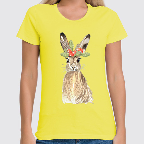 Заказать женскую футболку в Москве. Футболка классическая Кролик от T-shirt print  - готовые дизайны и нанесение принтов.