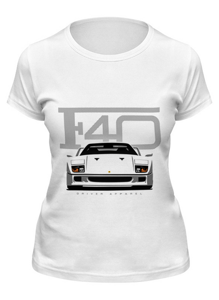 Заказать женскую футболку в Москве. Футболка классическая Ferrari F40 от s.podosenov@mail.ru - готовые дизайны и нанесение принтов.
