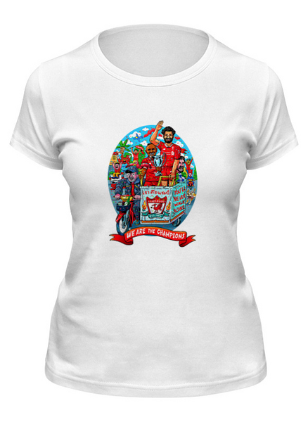 Заказать женскую футболку в Москве. Футболка классическая ФК Ливерпуль от T-shirt print  - готовые дизайны и нанесение принтов.