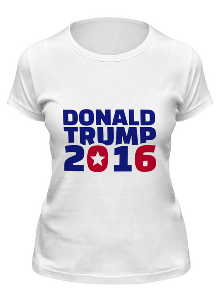 Заказать женскую футболку в Москве. Футболка классическая Trump 2016 от skynatural - готовые дизайны и нанесение принтов.