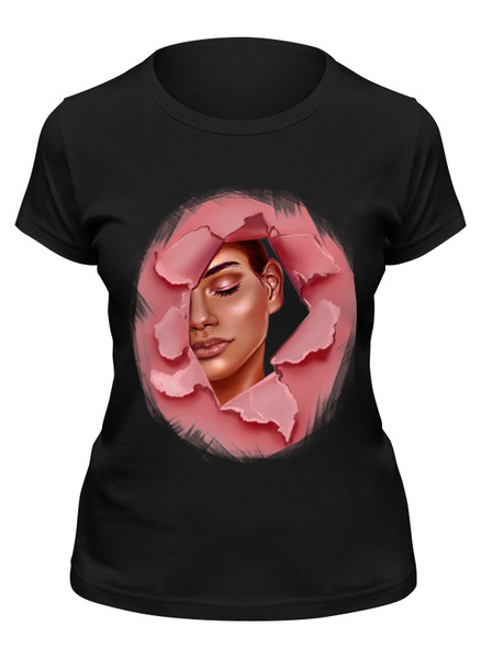 Заказать женскую футболку в Москве. Футболка классическая Lady through the pink от lementaart@gmail.com - готовые дизайны и нанесение принтов.