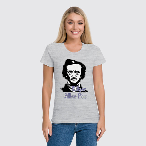 Заказать женскую футболку в Москве. Футболка классическая Эдгар Аллан По (Edgar Allan Poe) от Andy Quarry - готовые дизайны и нанесение принтов.