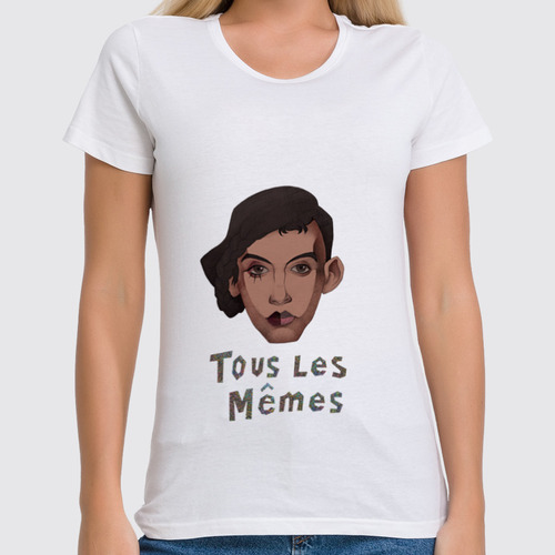 Заказать женскую футболку в Москве. Футболка классическая Tous les memes  от myllenn - готовые дизайны и нанесение принтов.