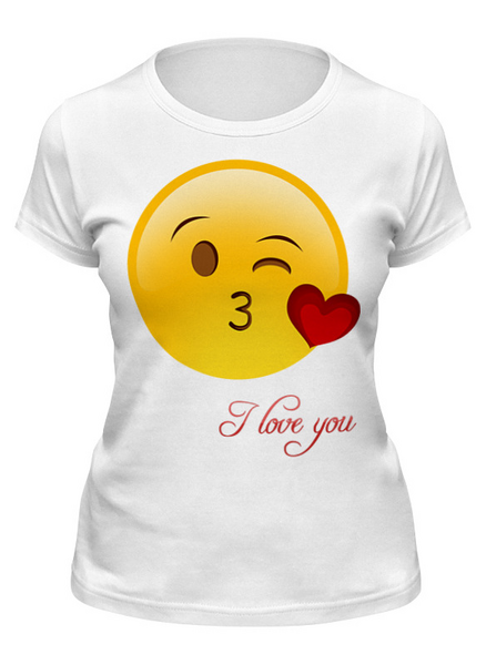 Заказать женскую футболку в Москве. Футболка классическая I love you от tami.fox@mail.ru - готовые дизайны и нанесение принтов.